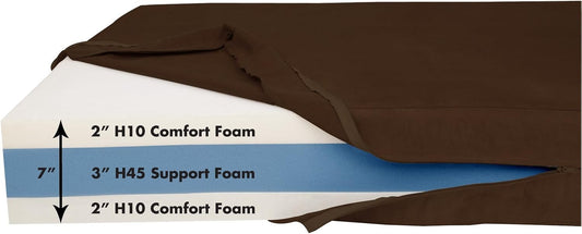 Barker Beds Giant Orthopedic Dog Bed - 7" Memory Foam Mattress - 100-300 Lbs - Joint Pain & Arthritis Support - Vet Recommended, Washable Cover - Made in USA - 60"X48"X7" - Chocolate