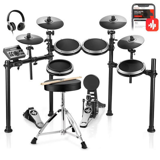 Electronic Drum Set for Adults Beginners with 31 Kits and 450+ Sounds, 50 Demo Songs,Ded-200