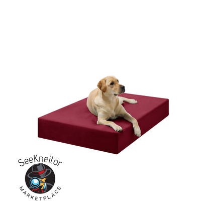 Large orthopedic dog bed with 7" memory foam mattress, BARKER BEDS USA