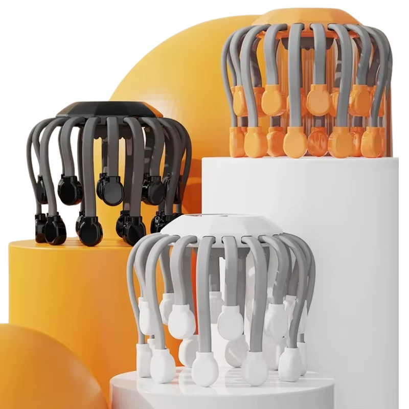 20-head scalp massager with red light & vibration