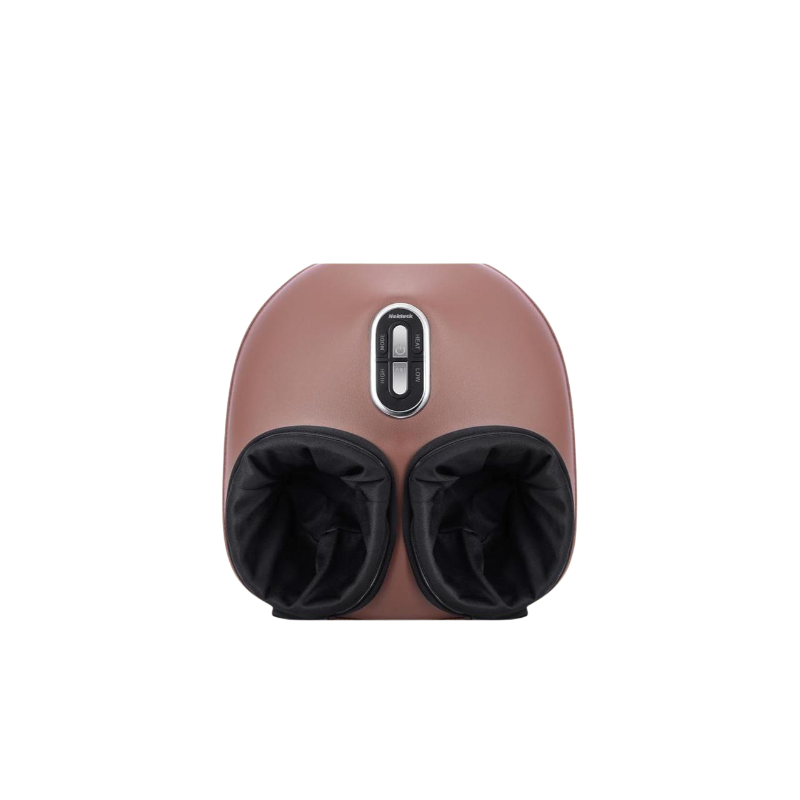 Shiatsu foot massager with soothing heat, deep kneading therapy, and air compression