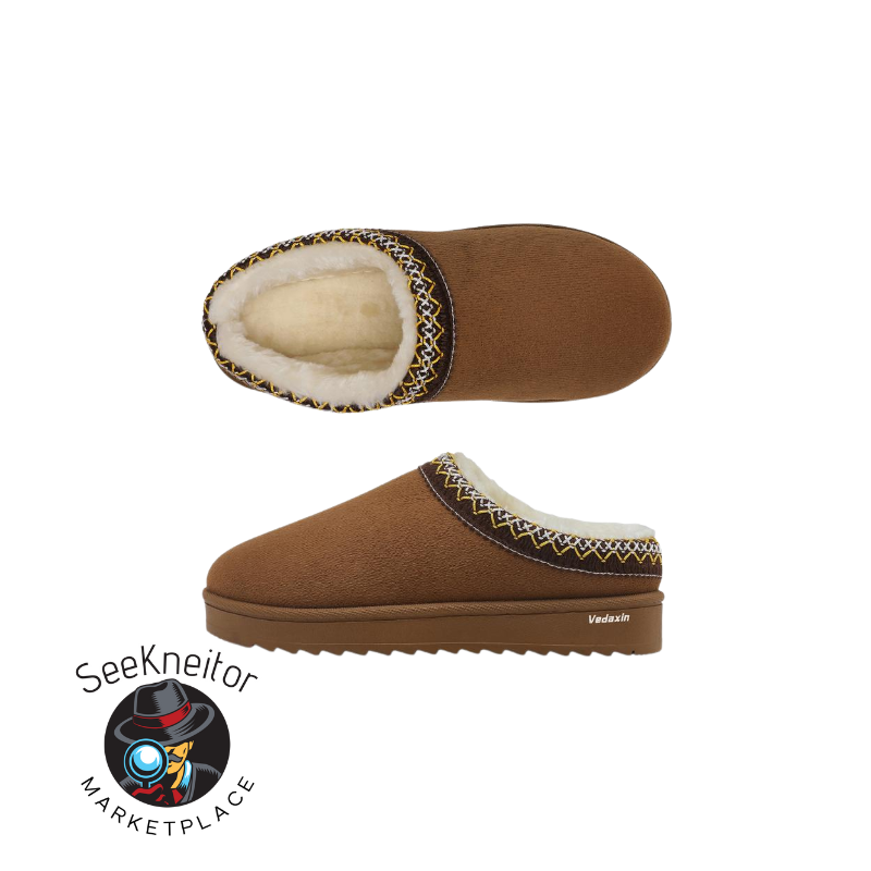 Women's platform short ankle boots warm slip-on snow slippers