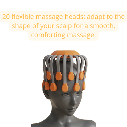 20-head scalp massager with red light & vibration