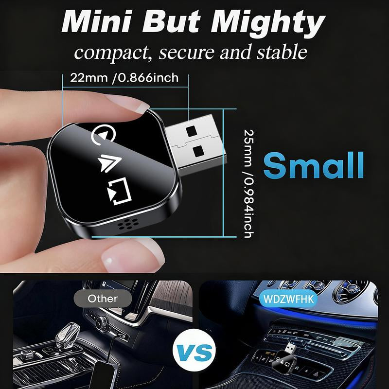 【Yurnlv】2026 Wireless Carplay Adapter for Iphone/Android - Fastconnection,No Latency,Hands-Free Call Wireless Adapter Electronic Charger Carplay Dongle，Cars Accessories Wired to Wireless Carplay Adapter