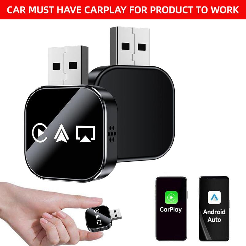 【Yurnlv】2026 Wireless Carplay Adapter for Iphone/Android - Fastconnection,No Latency,Hands-Free Call Wireless Adapter Electronic Charger Carplay Dongle，Cars Accessories Wired to Wireless Carplay Adapter