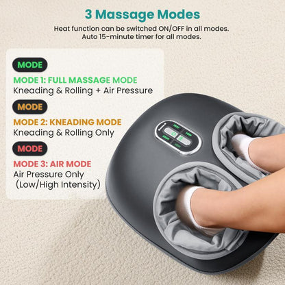 [Livestream Exclusive!]Shiatsu Foot Massager with Soothing Heat, Deep Kneading Therapy& Air Compression, Promotes Blood Circulation, Foot Comfort, Adjustable Settings for Sensitive Feet, Tiktokshopblackfriday Thanksgivinggift